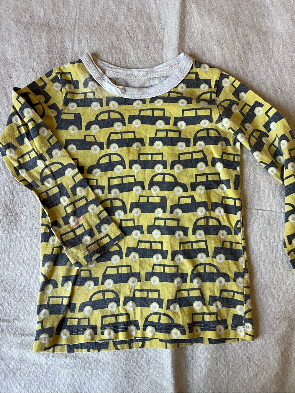Winter Water Factory - yellow cars long-sleeve T-shirt 3T
